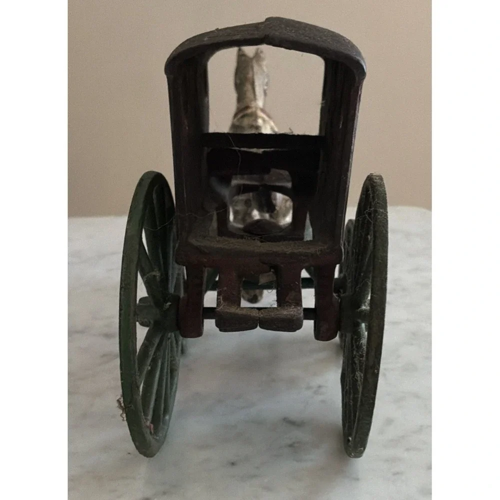 Antique Cast Iron Horse Drawn Ice Wagon Early 1900s